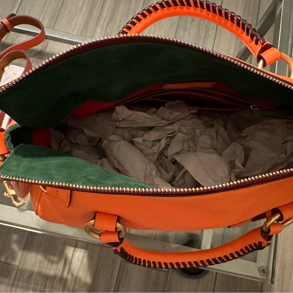 Dooney & Bourke Large Florentine Satchel Salmon - Picture 8 of 10